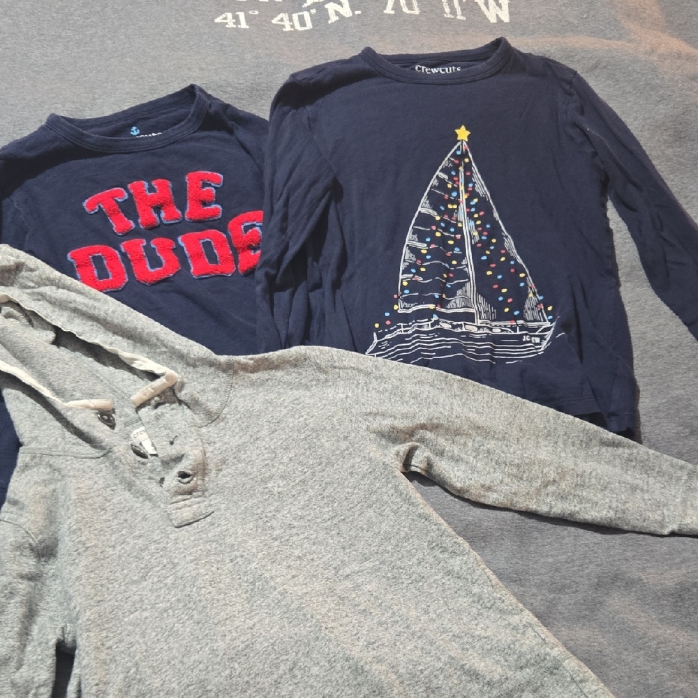 Crewcuts Blue Long Sleeve Tees with Sailboat Design